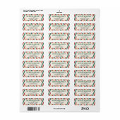Retro Stripes Merry Bright Holiday Retouradres Etiket (Full Sheet)