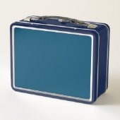 Retro Stripes Metalen Lunchbox (Navy Blue Multi) (Achterkant)