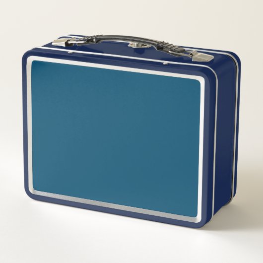 Retro Stripes Metalen Lunchbox (Navy Blue Multi) (Achterkant)