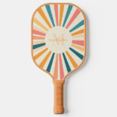 Retro Stripes Monogram Aangepaste naam Pickleball Paddle (Voorkant)