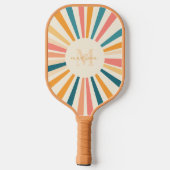 Retro Stripes Monogram Aangepaste naam Pickleball Paddle (Achterkant)