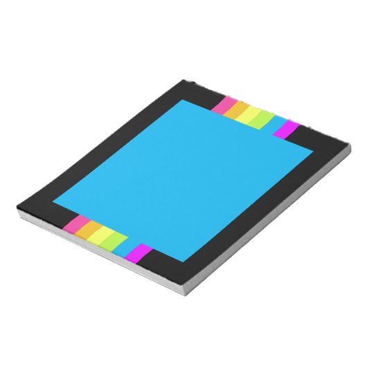 Retro Stripes Notitieblok (zwart en neon) (Linkerzijde)