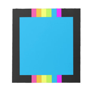 Retro Stripes Notitieblok (zwart en neon)