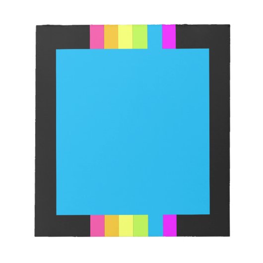 Retro Stripes Notitieblok (zwart en neon) (Voorkant)
