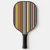 Retro Stripes Oranje Bruin Aqua White uit de jaren Pickleball Paddle (Achterkant)