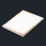 Retro Stripes Oranje Mint Pastel Persoonlijke naam Notitieblok<br><div class="desc">Retro Stripes Oranje Mint Pastel Notitieblok van persoonlijke naam</div>