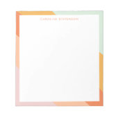 Retro Stripes Oranje Mint Pastel Persoonlijke naam Notitieblok (Voorkant)