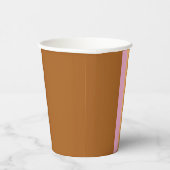 Retro Stripes papieren bekers (Sinaasappel Multi) (Rechts)