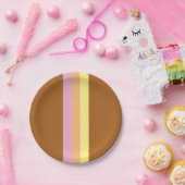 Retro Stripes papieren Borden (Sinaasappel Multi) Bordje (Feest)