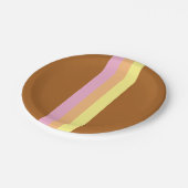 Retro Stripes papieren Borden (Sinaasappel Multi) Papieren Bordje (Gekanteld)