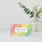 Retro Stripes Pastels Rainbow Minimalistisch Visitekaartje (Staand voorkant)
