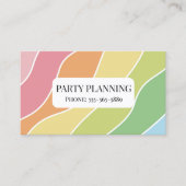 Retro Stripes Pastels Rainbow Minimalistisch Visitekaartje (Voorkant)