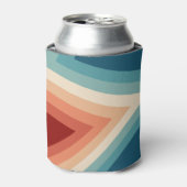 Retro Stripes Patroon van 70 s Blikjeskoeler (Blikje Voorkant)