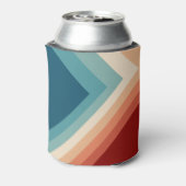 Retro Stripes Patroon van 70 s Blikjeskoeler (Blikje Achterkant)