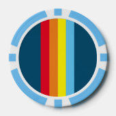Retro Stripes Poker Chips (Navy Blue Multi) (Voorkant)