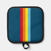 Retro Stripes Pot Houder (Navy Blue Multi) (Voorkant)