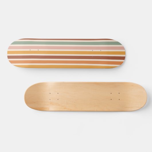 Retro Stripes Rainbow Groovy 70s stijl Persoonlijk Skateboard (Horizontaal)