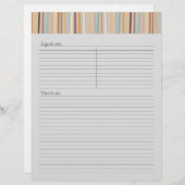 Retro Stripes Recipe Letterhead (Voorkant / Achterkant)