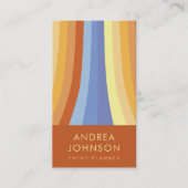 Retro Stripes Regenboog 60s 70s Zeventigheden Visitekaartje (Voorkant)