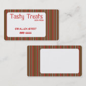 Retro Stripes Rond Lijst Visitekaartje (Voorkant / Achterkant)