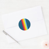 Retro Stripes Ronde Stickers (Navy Blue Multi) (Envelop)