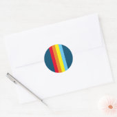 Retro Stripes Ronde Stickers (Navy Blue Multi) (Envelop)