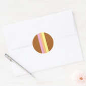 Retro Stripes Ronde Stickers (Oranje Multi) (Envelop)