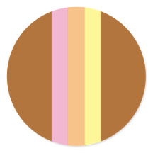 Retro Stripes Ronde Stickers (Oranje Multi)