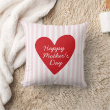 Retro Stripes Roze & Rode Hart Moederdag