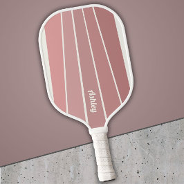 Retro Stripes Rusty Dusty Rozen Kleur Pickleball Paddle