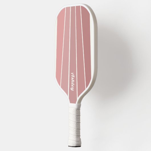 Retro Stripes Rusty Dusty Rozen Kleur Pickleball Paddle (Links)