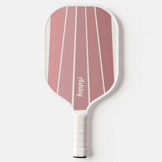 Retro Stripes Rusty Dusty Rozen Kleur Pickleball Paddle (Achterkant)