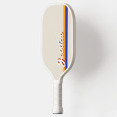 Retro Stripes Script Gepersonaliseerde naam Monogr Pickleball Paddle (Links)