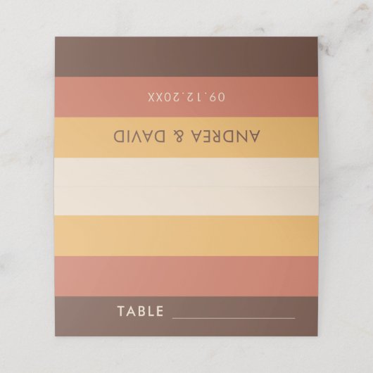 Retro Stripes Seventies Cream Beige 60s 70s Plaatskaartje (Buitenkant ongevouwen)