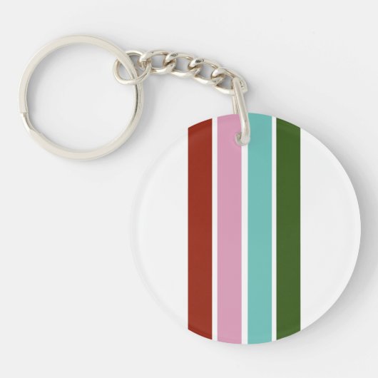 Retro Stripes Sleutelhanger (50's Christmas) (Voorkant)