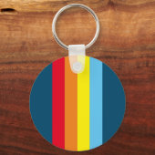 Retro Stripes Sleutelhanger (Navy Blue Multi) (Voorkant)