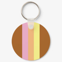 Retro Stripes Sleutelhanger (Sinaasappel Multi)