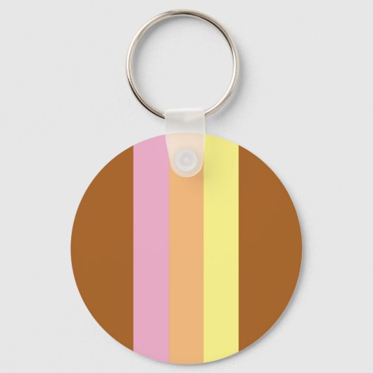 Retro Stripes Sleutelhanger (Sinaasappel Multi) (Voorkant)