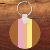 Retro Stripes Sleutelhanger (Sinaasappel Multi) (Voorkant)