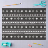 Retro Stripes Sneeuwvlokken Zwart-wit Kerstmis Tissuepapier (Craft)