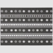 Retro Stripes Sneeuwvlokken Zwart-wit Kerstmis Tissuepapier (Voorkant)