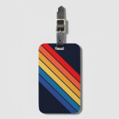 Retro Stripes Stijlvolle Lijnen Gestreept 70s 80s Bagagelabel (Voorkant (verticaal))