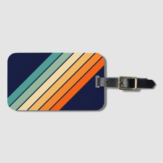 Retro Stripes Stijlvolle Lijnen Gestreept 70s 80s Bagagelabel (Voorkant (horizontaal))
