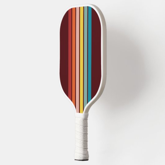 Retro Stripes Stijlvolle Lijnen Gestreept 70s 80s  Pickleball Paddle (Links)
