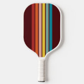 Retro Stripes Stijlvolle Lijnen Gestreept 70s 80s  Pickleball Paddle (Achterkant)