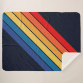 Retro Stripes Stijlvolle Lijnen Gestreept 70s 80s Sherpa Deken (Voorkant (horizontaal))