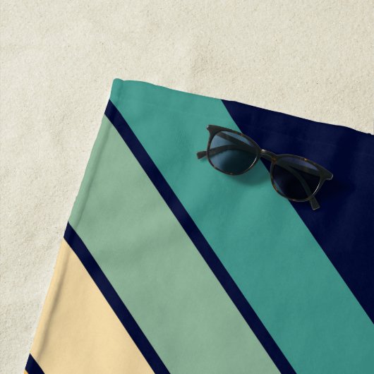 Retro Stripes Stijlvolle Lijnen Gestreept 70s 80s  Strandlaken (In situ)