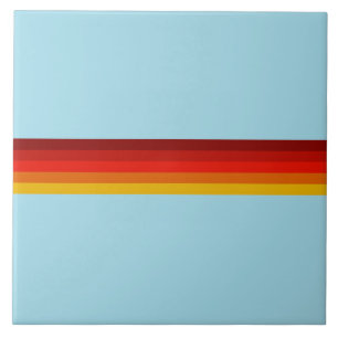 Retro Stripes Stijlvolle Lijnen Gestreept 70s 80s  Tegeltje