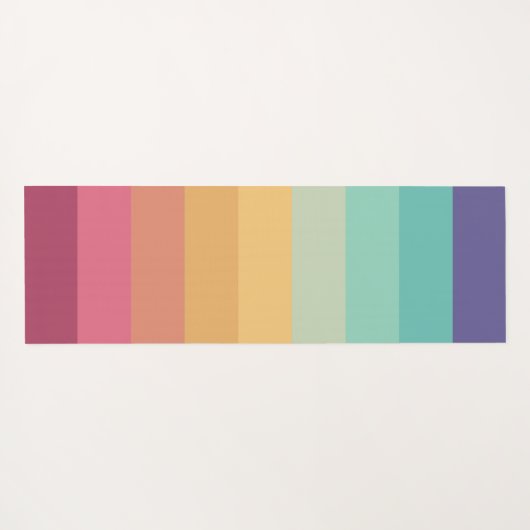 Retro Stripes Stijlvolle Lijnen Gestreept 70s 80s  Yogamat (Achterkant (horizontaal))