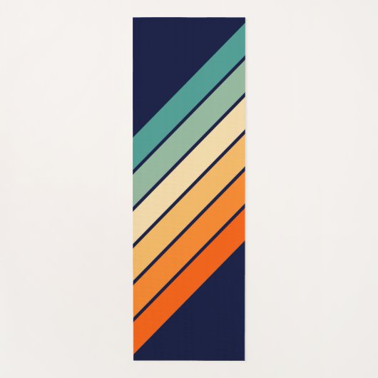 Retro Stripes Stijlvolle Lijnen Gestreept 70s 80s  Yogamat (Voorkant)